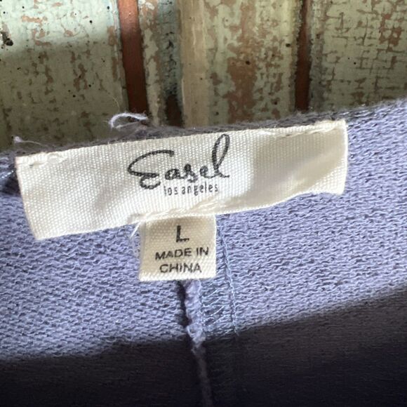 Easel Women’s L Blue Long Sleeve Pullover V Shaped Multicolor Material Details - Picture 4 of 9